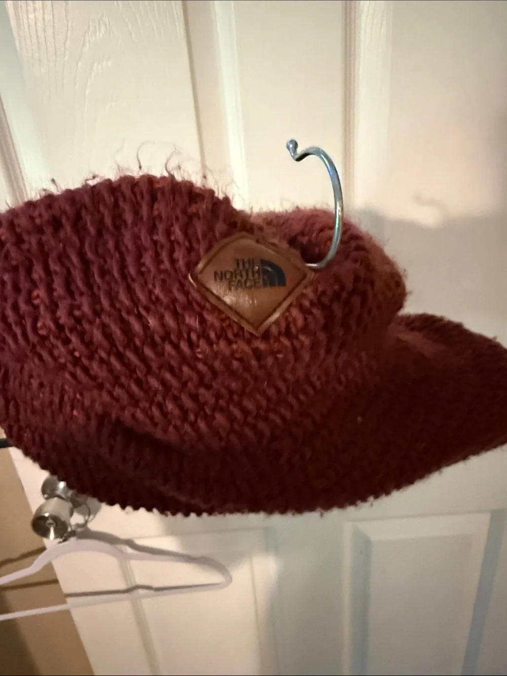 Knit Slouchy Cowl Scarf  in Burgundy